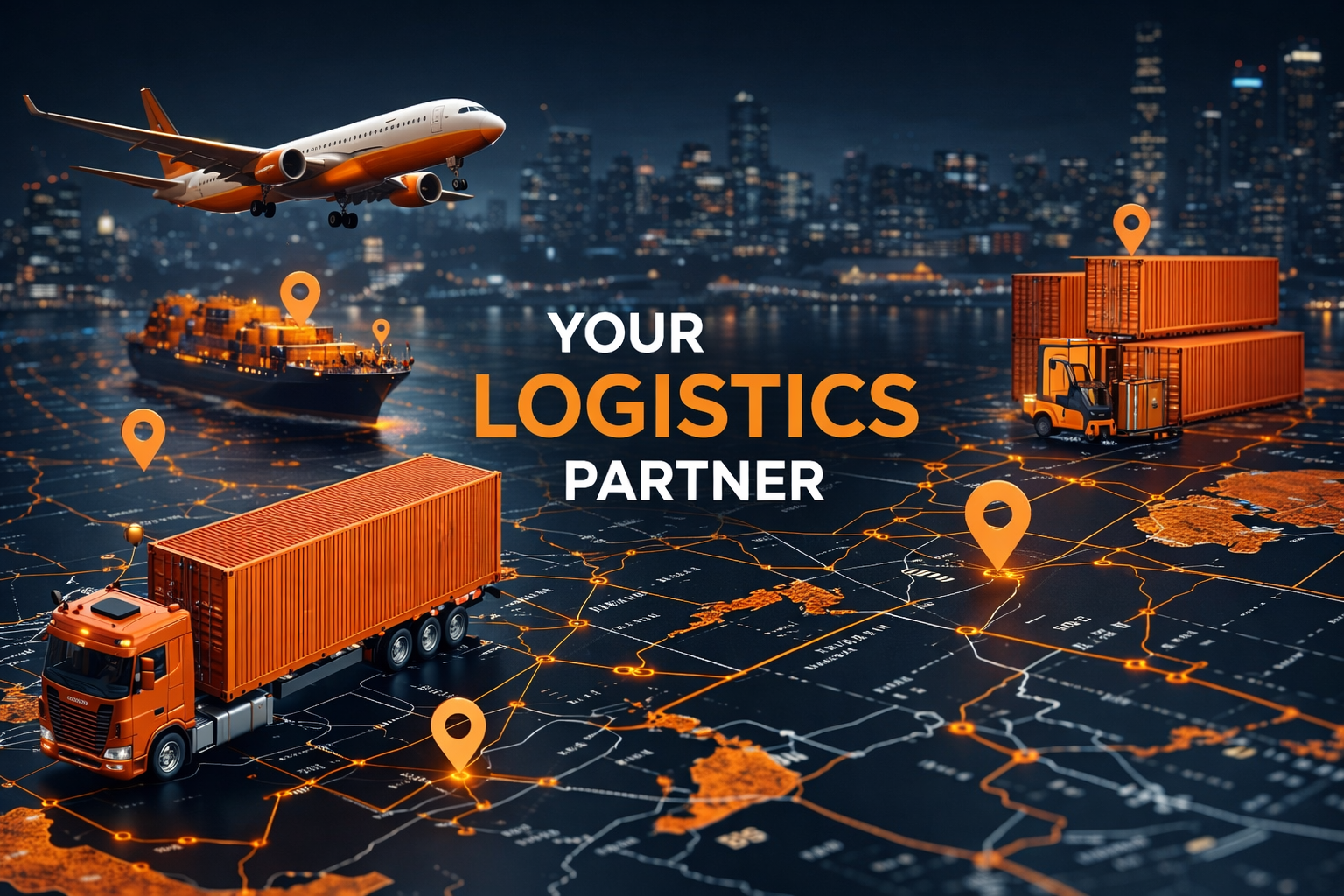 Cargo ship connecting mainland to islands